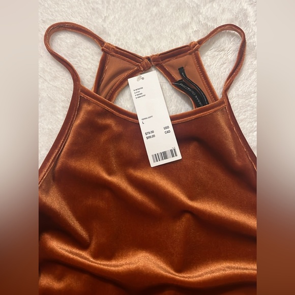 Urban Outfitters Naomi Velvet Terra Cotta Jumpsuit - Picture 3 of 6